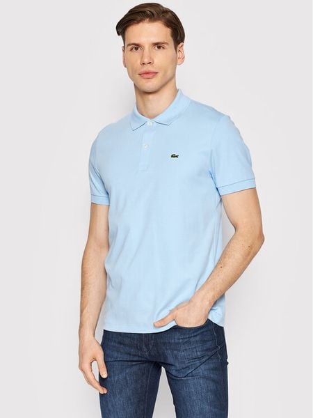 Lacoste Polo DH2050 Niebieski Regular Fit. Niebieskie koszulki polo męskie Lacoste, m, bez wzorów, z bawełny, bez ramiączek. Za 343.99 zł.