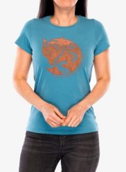 Koszulka damska Fjallraven Arctic Fox Print T-shirt. Niebieskie t-shirty damskie Fjällräven, l, bez wzorów, z bawełny, bez kołnierzyka. Za 197.99 zł.