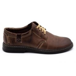 Joker Buty męskie skórzane 415 brązowe. Brązowe półbuty na co dzień męskie na jesień, z jeansu, biznesowe, bez zapięcia. Za 351.82 zł.