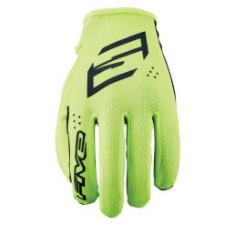 Rękawiczki dziecięce XR-RIDE - FLUO YELLOW (żółty neonowy) - M/04. Żółte rękawiczki dziecięce FIVE GLOVES, bez wzorów, ze skóry. Za 87.00 zł.