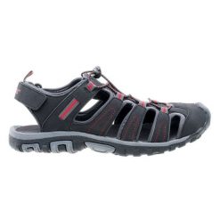 Sandały męskie Hi-Tec Tiore - czarny/ciemnoszary/czerwony, Rozmiar buta 42. Czarne sandały męskie Hi-tec, bez zapięcia. Za 119.99 zł.