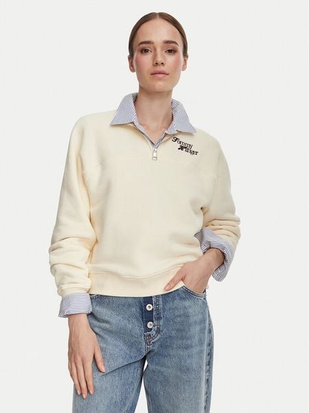 Tommy Hilfiger Bluza WW0WW51878 Beżowy Regular Fit. Brązowe bluzy damskie Tommy Hilfiger, l, bez wzorów, bez kaptura. Za 649.99 zł.