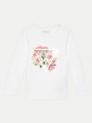 Guess Bluzka K4YI18 K6YW4 Biały Regular Fit. Białe bluzki dla dziewczynek Guess, z aplikacjami, z bawełny, bez kołnierzyka, bez ramiączek. Za 59.99 zł.
