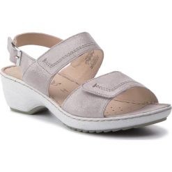 Sandały CAPRICE - 9-28351-22 Soft Pink Met. 596. Czerwone klapki damskie Caprice, bez wzorów, ze skóry, bez obcasa, na obcasie, bez zapięcia. W wyprzedaży za 179.00 zł.