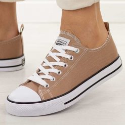 Dk. Beżowe trampki damskie American Club Dsln Lh122. Brązowe obuwie sportowe damskie American CLUB, bez wzorów, z jeansu, biznesowe, bez zapięcia. Za 99.00 zł.