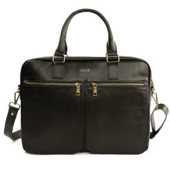 Torba skórzana na ramię, laptopa SOLIER brązowa. Brązowe torby na laptopa męskie Solier, bez wzorów, ze skóry, biznesowe, na ramię. Za 538.99 zł.