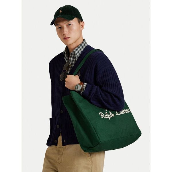 Torebka Polo Ralph Lauren. Zielone torebki do ręki damskie Polo Ralph Lauren, bez wzorów, bez dodatków. Za 325.99 zł.