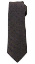 Krawat Męski w Drobny, Granatowy Wzór Paisley - Chattier, Ciemny Brązowy. Brązowe krawaty i muchy Chattier, bez wzorów, z tkaniny, eleganckie. Za 49.00 zł.