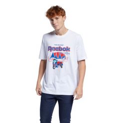 Koszulka Reebok Classics Thaïlande. Białe koszulki sportowe męskie Reebok, m, bez wzorów, z bawełny, bez kołnierzyka, bez ramiączek, na fitness i siłownię. Za 147.15 zł.