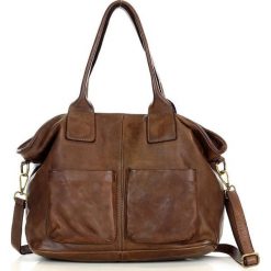 Shopper bag czekoladowy MARCO MAZZINI v169c. Brązowe torebki shopper damskie bez wzorów, ze skóry, duże, bez dodatków. Za 529.15 zł.