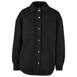 Damska pikowana koszulka z polaru Urban Classics. Czarne koszule damskie Urban Classics, na zimę, bez wzorów, z polaru, eleganckie, bez kołnierzyka, bez ramiączek. Za 305.50 zł.