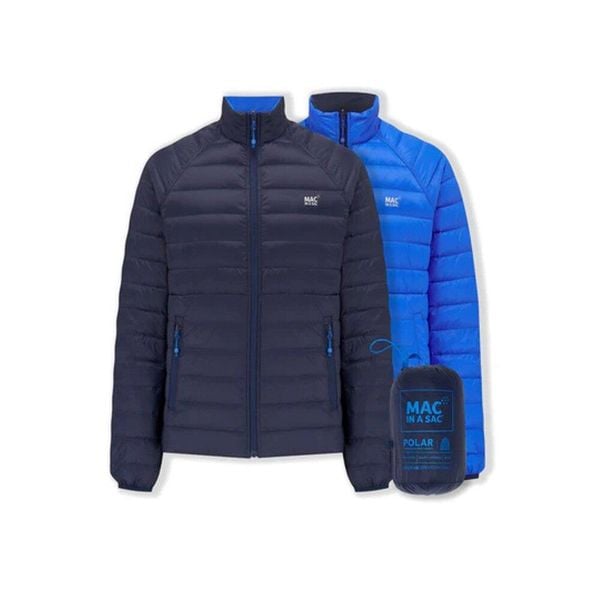 Kurtka puchowa Mac In A Sac. Niebieskie kurtki męskie Mac In A Sac, l, bez wzorów, z materiału, klasyczne, bez kaptura. Za 501.00 zł.