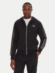 Adidas Bluza Holiday 3-Stripes JM1695 Czarny Regular Fit. Czarne bluzy męskie Adidas, l, bez wzorów, z bawełny, bez kaptura. Za 249.99 zł.