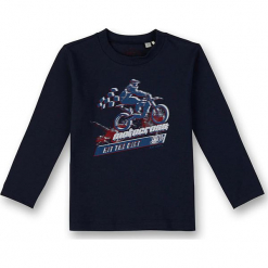 Koszulka w kolorze granatowym. Niebieskie t-shirty dla chłopców Eat ants, z nadrukiem, z bawełny, z długim rękawem. W wyprzedaży za 72.95 zł.