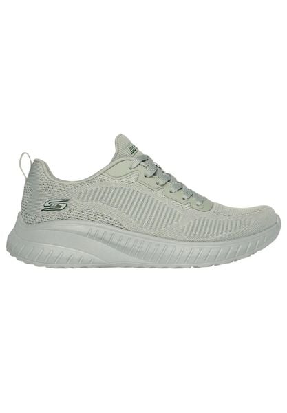 Kapcie SKECHERS BOBS SQUAD Zielony. Zielone kapcie damskie Skechers, bez wzorów, z materiału. Za 249.99 zł.