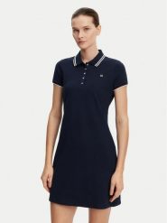 Tommy Hilfiger Sukienka codzienna WW0WW45532 Granatowy Regular Fit. Niebieskie sukienki damskie Tommy Hilfiger, na co dzień, s, bez wzorów, z bawełny, bez kołnierzyka, bez ramiączek, proste. Za 319.99 zł.