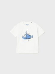 Mayoral T-Shirt 1029 Biały Regular Fit. Białe t-shirty dla chłopców Mayoral, bez wzorów, z bawełny, bez ramiączek. Za 59.99 zł.