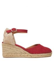 Castañer Espadryle Carol/6/002 021655 Czerwony. Czerwone sandały damskie Castañer, bez wzorów, z materiału, bez obcasa, bez zapięcia. Za 429.99 zł.