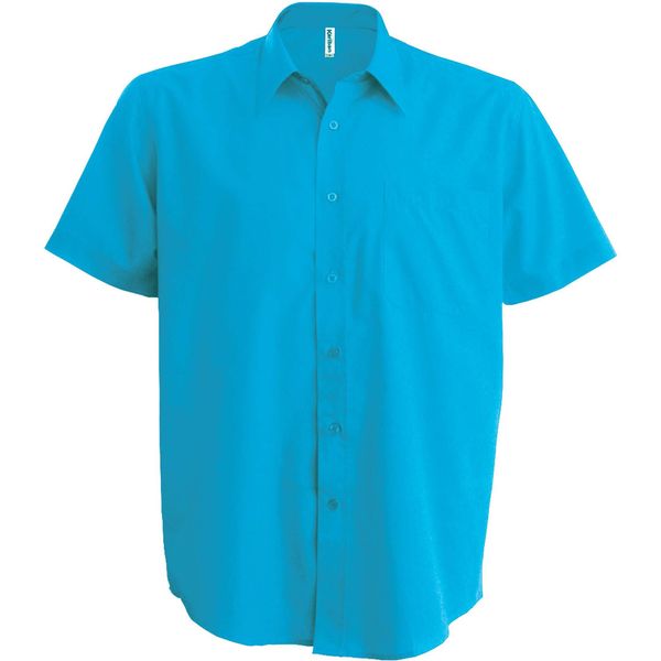 Koszulka z krótkim rękawem Kariban Aces. Niebieskie koszule męskie KARIBAN, m, bez wzorów, bez kołnierzyka, bez ramiączek. Za 145.50 zł.