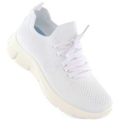 Buty sportowe damskie białe Potocki BK01303. Białe obuwie sportowe damskie POTOCKI, bez wzorów, z materiału. Za 48.00 zł.
