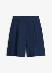 Bermudy z lejącej wiskozy. Brązowe spodnie materiałowe damskie bonprix, bez wzorów, z wiskozy, eleganckie. Za 144.99 zł.