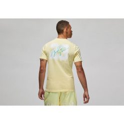 Koszulka męska nike air jordan essentials flight 23 crew tee citron tint. Żółte koszulki sportowe męskie Jordan, m, bez wzorów, bez kołnierzyka, bez ramiączek, do koszykówki. Za 159.00 zł.