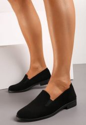 Czarne Eleganckie Mokasyny z Ekozamszu Wiallara. Czarne mokasyny damskie Renee, eleganckie. Za 59.99 zł.