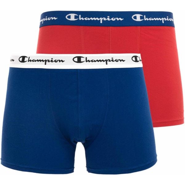 Męskie bokserki Champion 2-pack czerwono-koralowe S. Brązowe bokserki męskie Champion, m, bez wzorów, z jersey. Za 184.99 zł.