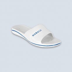 Klapki basenowe męskie Nabaiji 100 Plus. Białe skarpety męskie NABAIJI, bez wzorów. Za 59.99 zł.