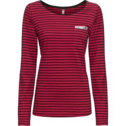 Shirt z kieszenią bonprix ciemnoczerwono-czarny w paski. Bluzki damskie marki bonprix. Za 49.99 zł.