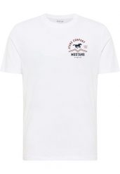 Męski T-Shirt Mustang Style Alex General White 1018308 2045. Białe t-shirty męskie Mustang, m, bez wzorów, bez kołnierzyka. Za 79.99 zł.
