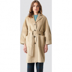 Trendyol Płaszcz Camel - Beige. Brązowe płaszcze damskie Trendyol, w paski. Za 303.95 zł.