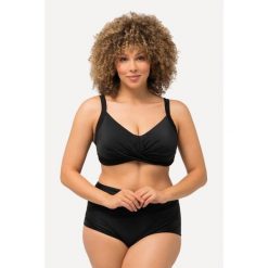 Damska Góra bikini drapowanie miękkie miseczki regulowane ramiączka. Czarne bikini damskie Ulla Popken, plus size, bez wzorów, plus size. W wyprzedaży za 111.99 zł.