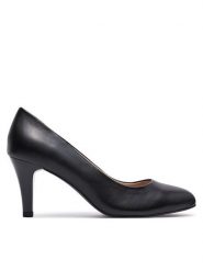 Caprice Szpilki 9-22405-42 Czarny. Czarne szpilki damskie Caprice, bez wzorów, ze skóry, bez obcasa, bez zapięcia. Za 186.99 zł.