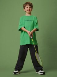 4F T-shirt loose z nadrukiem chłopięcy - zielony 146/152 (10-12 lat). Zielone t-shirty dla chłopców 4f, bez wzorów, z bawełny, bez ramiączek. Za 59.99 zł.