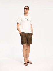 T-shirt regular z nadrukiem - złamana biel. T-shirty męskie Reserved, l, bez wzorów, z bawełny, bez kołnierzyka. Za 79.99 zł.