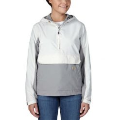 Kurtka damska przeciwdeszczowa Carhartt Anorak. Białe kurtki damskie Carhartt, xl, bez wzorów, bez kaptura. Za 415.99 zł.
