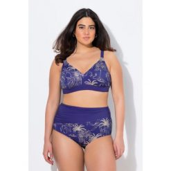 Damskie Bikini palmy bez miękkich miseczek regulowane ramiączka z recyklingu. Niebieskie bikini damskie Ulla Popken, plus size, bez wzorów, plus size. Za 244.99 zł.