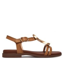 Czółenka Hispanitas. Brązowe czółenka damskie Hispanitas, bez wzorów, bez obcasa, bez zapięcia. Za 519.99 zł.