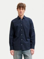 Jack & Jones Koszula Henry 12289197 Granatowy Regular Fit. Niebieskie koszule męskie Jack & Jones, l, bez wzorów, z bawełny, bez kołnierzyka, bez ramiączek. Za 159.99 zł.