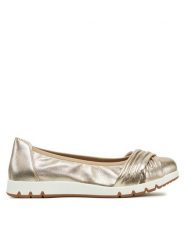 Caprice Baleriny 9-22118-44 Złoty. Żółte baleriny damskie Caprice, bez wzorów, ze skóry, bez obcasa. Za 232.99 zł.