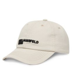 Czapka z daszkiem Karl Lagerfeld Jeans. Białe czapki i kapelusze damskie Karl Lagerfeld Jeans, bez wzorów, z jeansu. Za 239.99 zł.