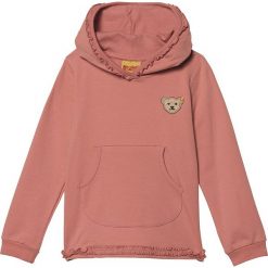 Bluza w kolorze jasnoróżowym. Czerwone bluzy dla niemowląt Steiff, z aplikacjami, bez ramiączek, bez kaptura. W wyprzedaży za 58.95 zł.