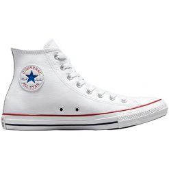 Trampki Converse Chuck Taylor HI Leather, Dla obu płci. Białe trampki męskie Converse, bez wzorów, ze skóry, bez zapięcia. Za 490.00 zł.
