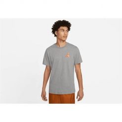 Koszulka treningowa męska Nike Air Jordan Jumpman 3d Crew. Szare koszulki sportowe męskie Nike, m, bez wzorów, z bawełny, bez kołnierzyka, bez ramiączek, do biegania. Za 239.99 zł.