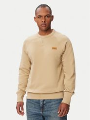 HUGO Bluza Nevacrew 50564038 Beżowy Regular Fit. Brązowe bluzy męskie Hugo, m, bez wzorów, z bawełny, bez kaptura. Za 499.99 zł.
