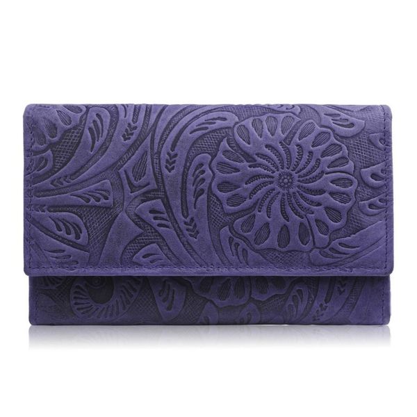 Portfel skórzany vintage Paolo Peruzzi T-108-HDB granatowy. Niebieskie portfele damskie Paolo Peruzzi, bez wzorów, z materiału. Za 79.00 zł.