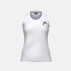 PRO Damski Top. Białe koszulki sportowe damskie Head, bez wzorów, z dzianiny, bez kołnierzyka, bez ramiączek, tenisowe. Za 230.00 zł.
