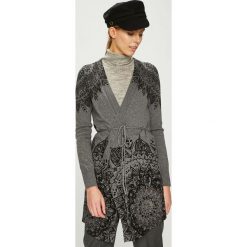 Desigual - Kardigan. Szare kardigany damskie Desigual, z bawełny. W wyprzedaży za 279.90 zł.