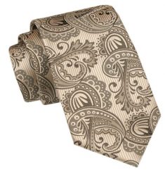 Modny Krawat Męski - Alties - Bladozłoty, Wzór Kwiatowy. Żółte krawaty i muchy Alties, bez wzorów, z tkaniny, eleganckie. Za 49.00 zł.